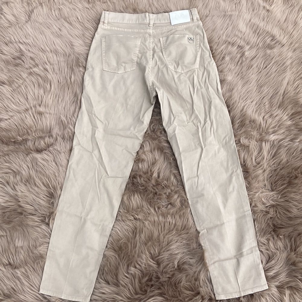 Pinko Love Birds Made in Italy Khaki Strait Leg Pants/jeans - Picture 2 of 6